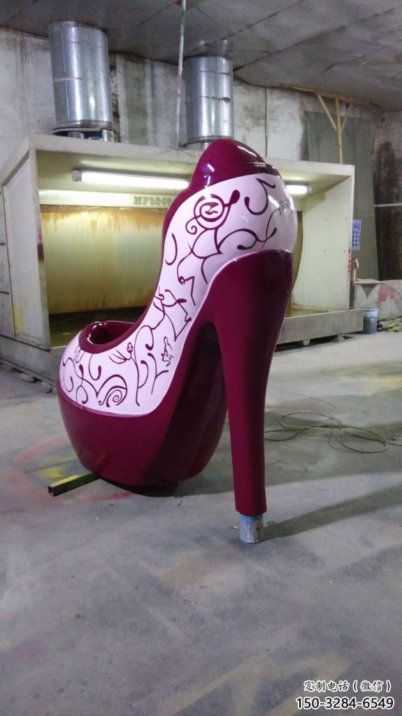 園林高跟鞋雕塑 田間彩繪雕塑 仿真擺件