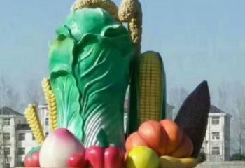 彩繪果籃雕塑 仿真景觀雕塑 步行街擺件