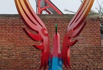 店門口鳳凰雕塑供應商 創意動物雕塑 仿真擺件