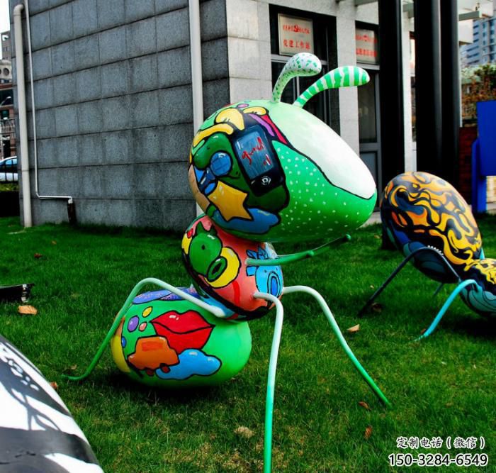 城市玻璃鋼螞蟻雕塑 風景區彩繪雕塑 抽象擺件