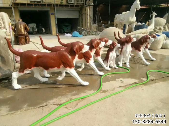 玻璃鋼仿真小狗雕塑 店門口園林雕塑 動物小品