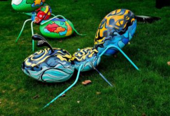 彩繪玻璃鋼螞蟻雕塑 仿真動物雕塑 步行街擺件