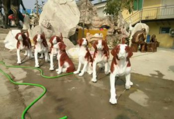 玻璃鋼庭院小狗雕塑 城市古銅色雕塑 動(dòng)物小品