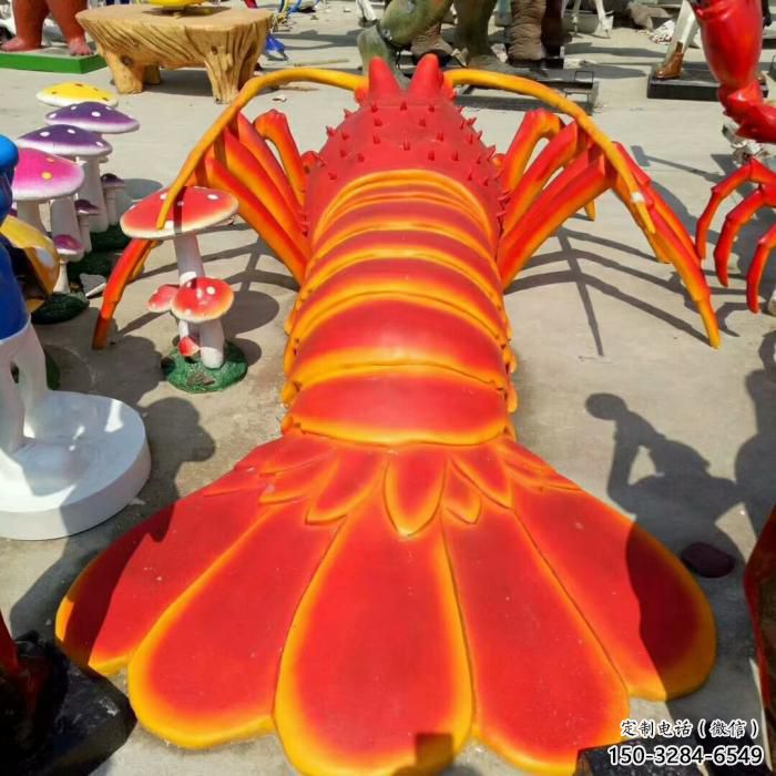 創(chuàng)意玻璃鋼龍蝦雕塑廠家 步行街店門口雕塑 動(dòng)物小品