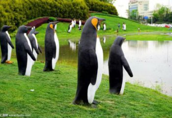 玻璃鋼創(chuàng)意企鵝雕塑 步行街店門口雕塑 動(dòng)物小品