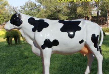 抽象玻璃鋼奶牛雕塑 店門口彩繪雕塑 步行街擺件