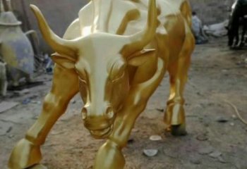 抽象華爾街牛銅雕塑 店門口彩繪雕塑 步行街?jǐn)[件