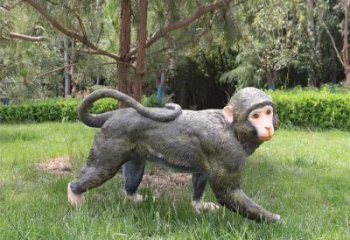 大型玻璃鋼猴子雕塑 商業(yè)街廣場(chǎng)雕塑 古銅色擺件