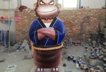 大型玻璃鋼猴子雕塑 步行街宣傳雕塑 仿真擺件