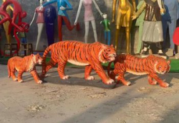 商業(yè)街玻璃鋼老虎雕塑 售樓處動物雕塑 神獸擺件