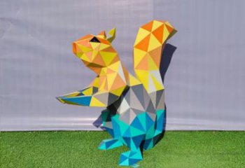 城市不銹鋼松鼠雕塑 風景區(qū)彩繪雕塑 抽象擺件