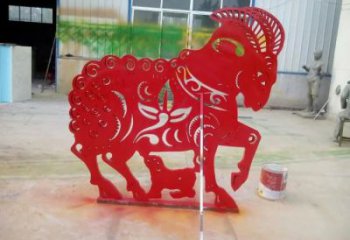 不銹鋼水牛雕塑，田間景觀小品，抽象幾何原理 (13)