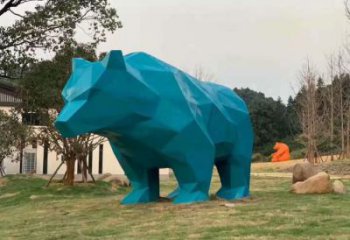 不銹鋼大熊雕塑，公園廣場雕塑，仿真彩繪工藝 (10)