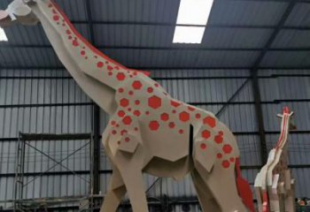 不銹鋼長頸鹿雕塑，異形幾何動物，售樓處小區擺件 (5)