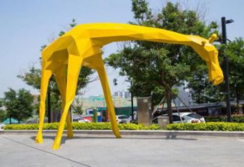 不銹鋼長頸鹿雕塑，異形幾何動物，售樓處小區擺件 (7)