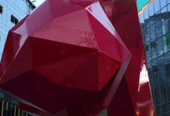 不銹鋼長頸鹿雕塑，異形幾何動物，售樓處小區擺件 (8)