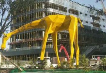 不銹鋼長頸鹿雕塑，異形幾何動物，售樓處小區擺件 (9)