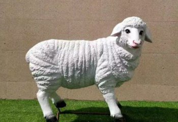 彩繪玻璃鋼綿羊雕塑廠家，動(dòng)物景觀，廣場(chǎng)仿真小品