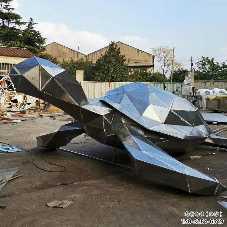 不銹鋼海龜?shù)袼苌a(chǎn)，神獸動物，仿古公園廣場擺件