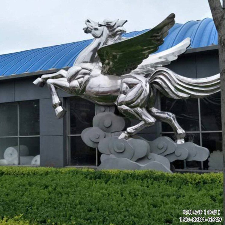 幾何抽象奔馬雕塑，城市動物擺件，大型廣場小品