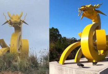 抽象大型龍頭雕塑，鑄銅動(dòng)物雕塑，房地產(chǎn)售樓處擺件