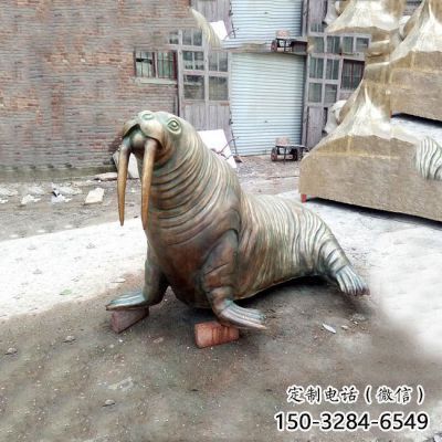 仿真海豹雕塑 店門口園林雕塑 海洋生物小品
