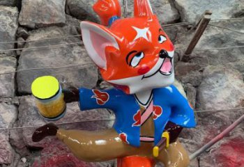 廣場狐貍雕塑廠家 公園仿真雕塑 抽象擺件