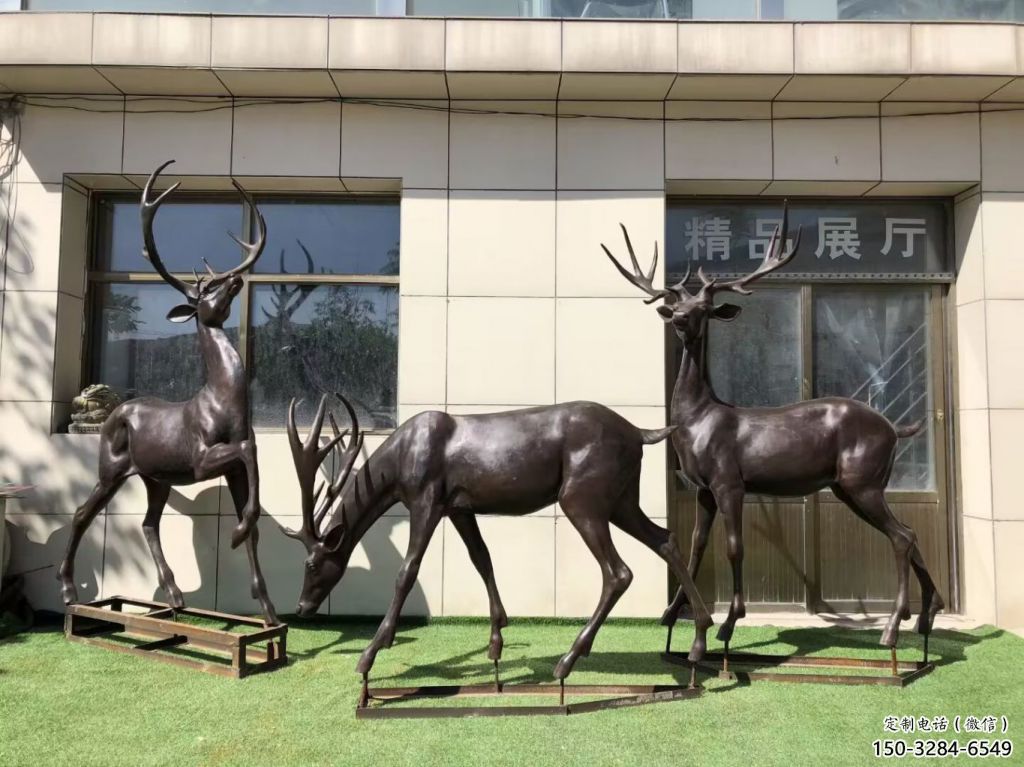 園林鑄銅麋鹿雕塑 風(fēng)景區(qū)仿真雕塑 廣場(chǎng)小品