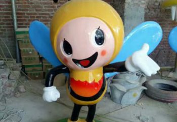 抽象蜜蜂雕塑 店門(mén)口彩繪雕塑 步行街?jǐn)[件
