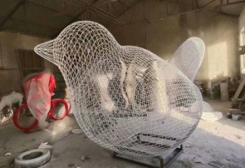 小區(qū)鳥(niǎo)類雕塑，抽象系列，網(wǎng)格工藝