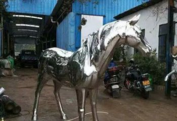 青海庭院戰馬雕塑，動物主題，拋光工藝