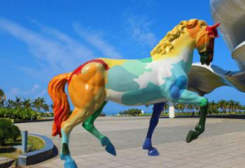 幼兒園小馬雕塑，動物文化，剪影工藝