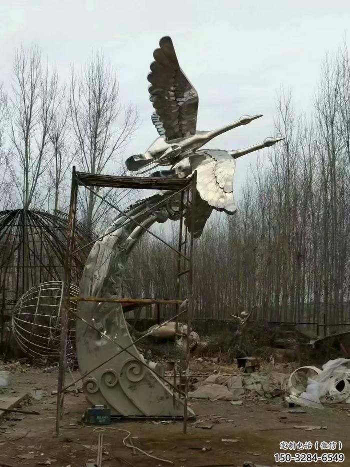 園林大雁雕塑 田間彩繪雕塑 仿真擺件