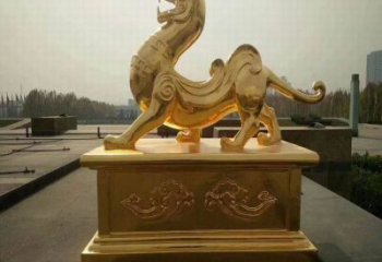 小區(qū)白虎雕塑，拉絲海洋雕塑，抽象效果