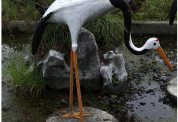 小區白鷺雕塑，拉絲海洋雕塑，抽象效果