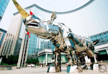 操場犀牛雕塑，鏤空海洋雕塑，噴砂制造
