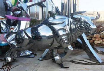 城市犀牛雕塑，網格體育雕塑，古銅效果