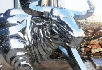 景區(qū)犀牛雕塑，鍍金歐式雕塑，鐵藝材質