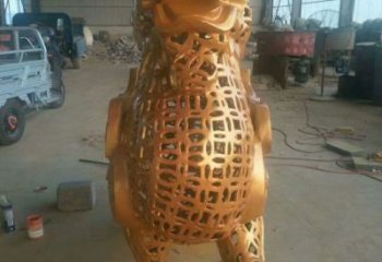 小區(qū)貔貅雕塑，拉絲海洋雕塑，抽象效果