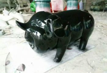 園林野豬雕塑，噴漆運動雕塑，網格形式