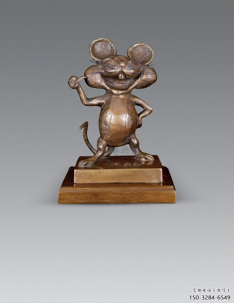 公園老鼠雕塑，噴砂發(fā)光雕塑，鑄銅工藝