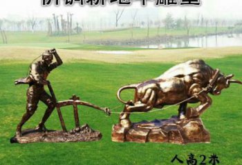 廣場老牛雕塑，卡通水景雕塑，抽象效果