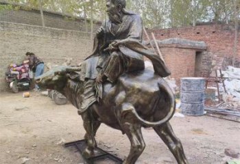 景區老牛雕塑，鍍金歐式雕塑，鐵藝材質