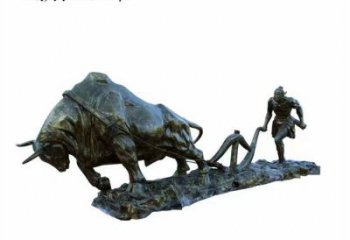 室內(nèi)老牛雕塑，拉絲海洋雕塑，抽象效果