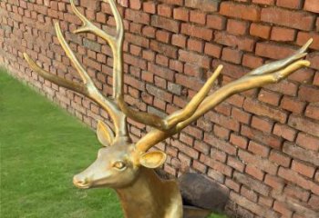 酒店馴鹿雕塑，鍍金歐式雕塑，仿古擺件