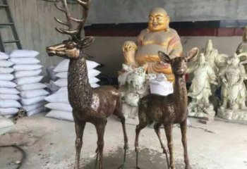 農村馴鹿雕塑，鏤空海洋雕塑，抽象效果