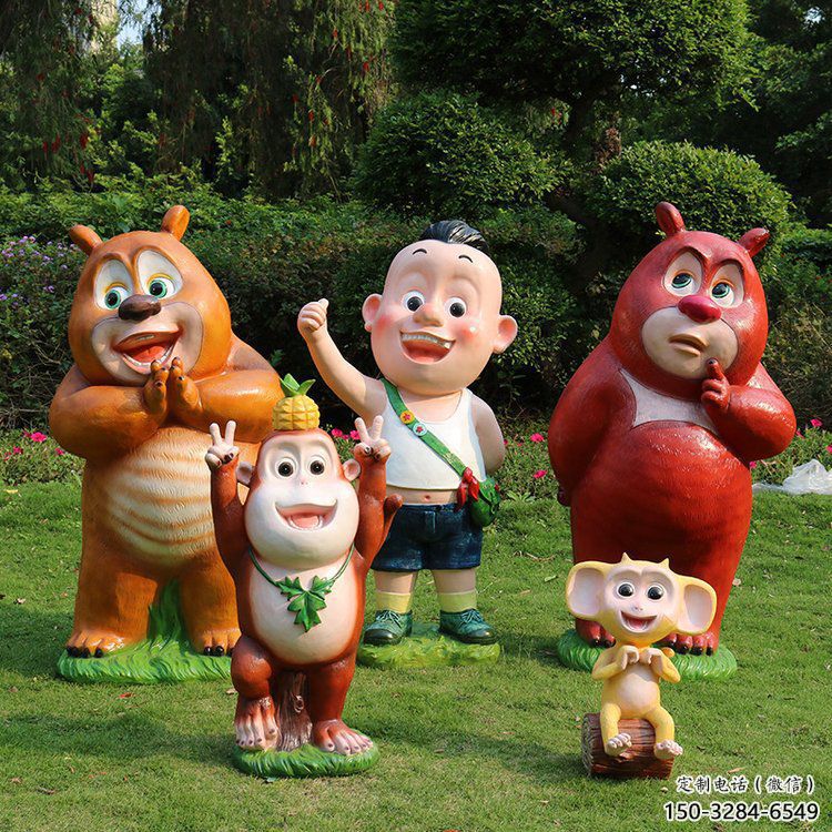 景區(qū)維尼熊雕塑，鍍金歐式雕塑，鐵藝材質