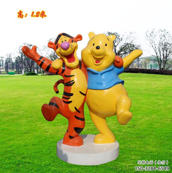 冷飲店維尼熊雕塑，鍍銅海洋雕塑，鏡面工藝