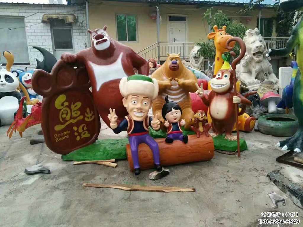 幼兒園維尼熊雕塑，鐵藝文化雕塑，鑄造制作