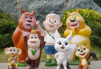 城市維尼熊雕塑，網(wǎng)格體育雕塑，古銅效果